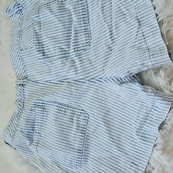 one 5 one Blue and White Striped Jean Shorts with 5.5" Inseam - Picture 3 of 11